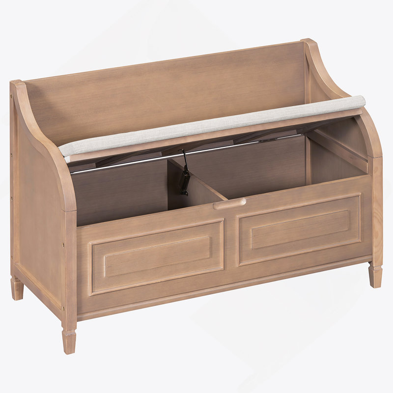 Banc de rangement rustique multifonctionnel (brun et beige), Naturel
