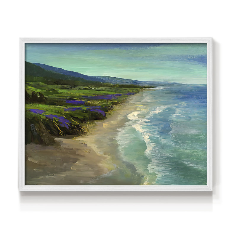 Montara Beach -Framed Print - Restickable, H 16 po x l 20 po, Blanc
