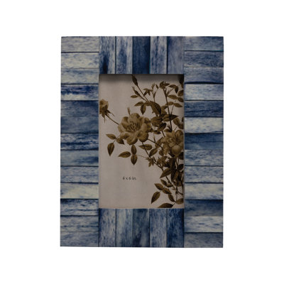 Cadre photo simple bleu / gris clair 4 po x 6 po Barton