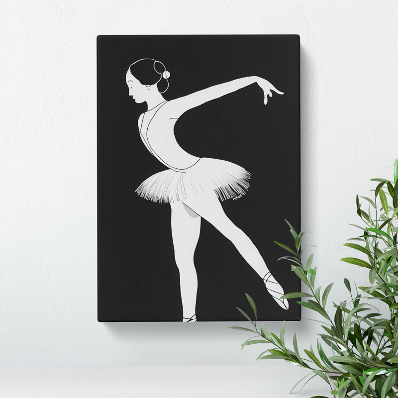 Monochrome Ballerina No.4 - Wall Art, Black Framed, 34cm H x 25cm W x 2cm D
