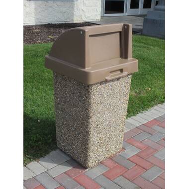 30 Gallon Concrete Push Door Top Outdoor Waste Container TF1015 (33 Color  Options)