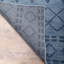 Light Blue Wool Handmade Geometric Hand Knotted Runner Indoor Area Rug-1389088108