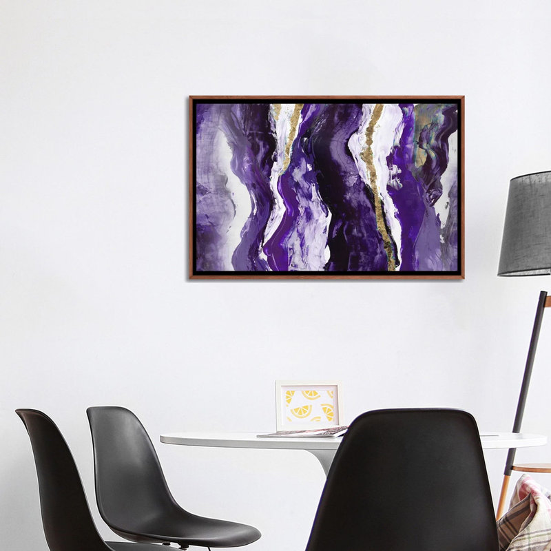 Effectus II, Mauve, Cadre classique en bois avec cadre flottant, H 26 po x l 40 po
