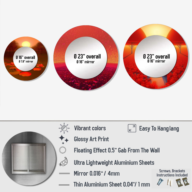 Khiry Metal Round Mirror