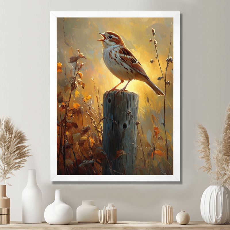 Somer - Animaux, art mural, salon, H 40 po x l 30 po, Picture Framed, Blanc