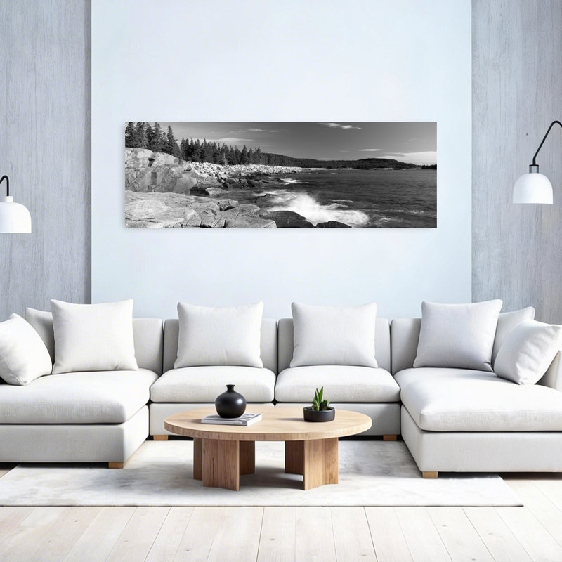 Atlantic Coastline Schoodic Peninsula Acadia National Park Maine by James Schwabel - Wrapped Canvas Panoramic Print