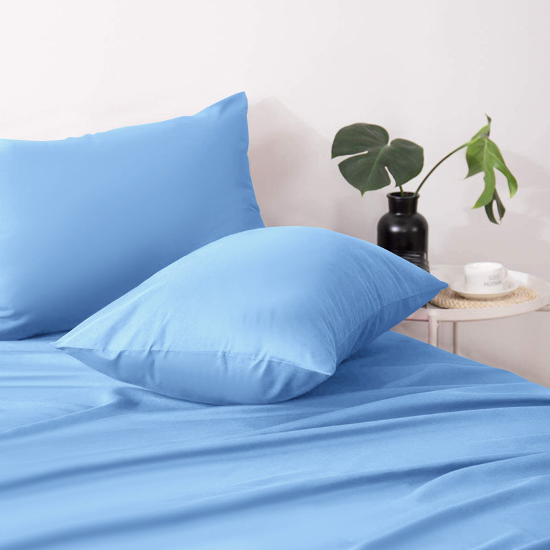 Jaramiah Super Soft Plain Microfiber PillowCase, Blue