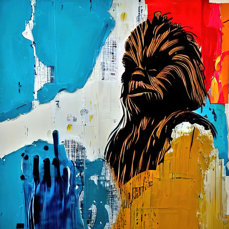 «Chewbacca One» par Stephen Chambers, impression sur toile tendue, H 15 po x l 15 po x P 1,5 po