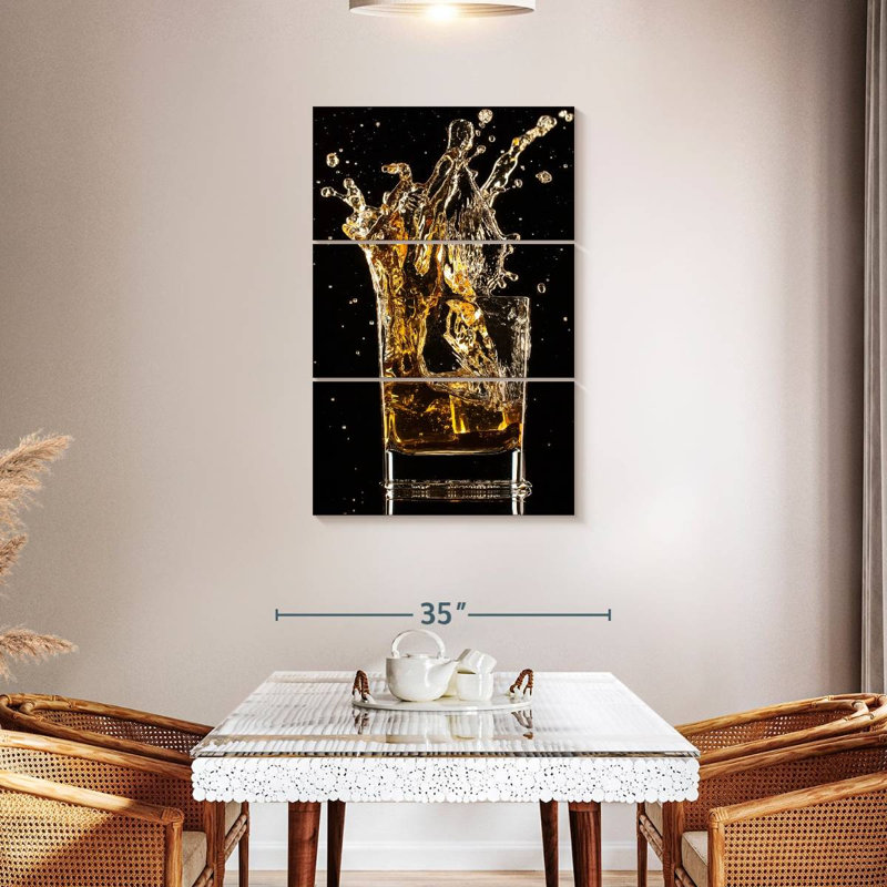 Yarlin Splashing Iced Whiskey, 45" H x 28" W