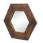 Miroir hexagonal brun foncé avec structure en bois massif ferme, accessoire de salle de bain, cadre 18,5 po x 18,5 po, élément décoratif pour la maison, 18,5 po x 18,5 po-1809234410