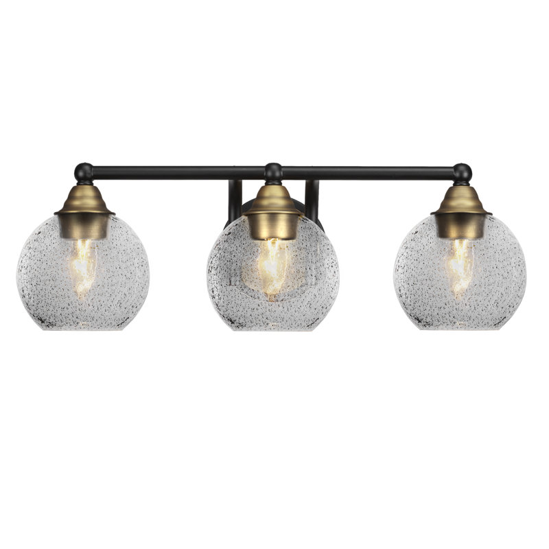 Michell 3-Light Bath Bar, Matte Black/Brass
