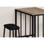 Élégante table de salle à manger à hauteur de comptoir 3 pièces - Rectangulaire 36 po, stratifié brun taupe, métal noir, table rectangulaire à utilisation longue durée, meubles peu encombrants