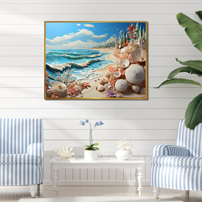 «Breda Coastal Beachside Tranquility Papercut», reproduction sur toile