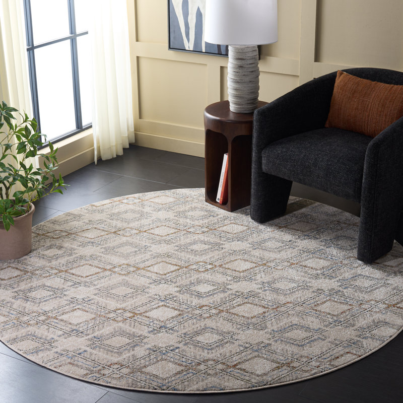 Grove 680 Performance Geometric Shapes Rug, Round 6'7"
