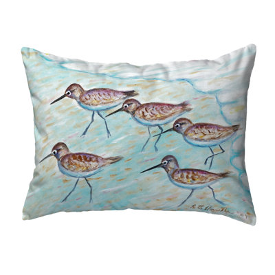 Sandpipers Outdoor Reversible Throw Pillow