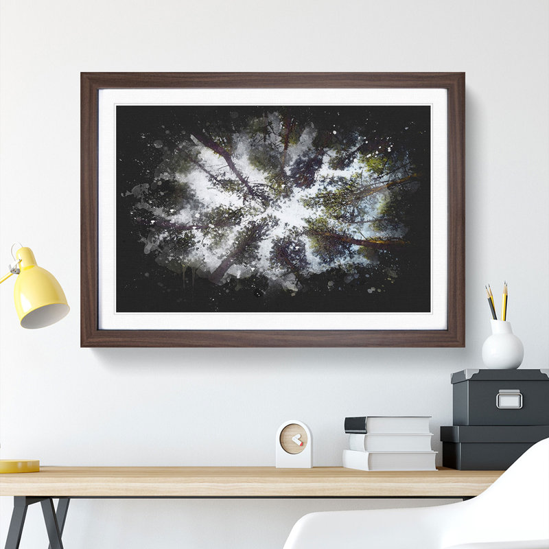 Tree Tops - Single Picture Frame Print on MDF, 33cm H x 45cm W x 2cm D, Walnut Framed