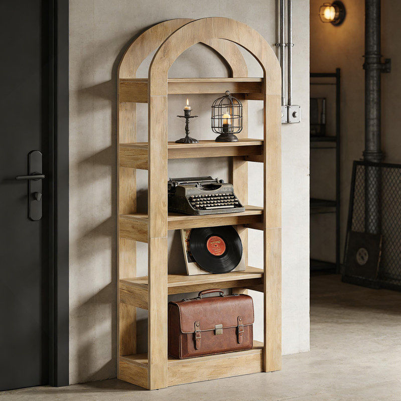 Arched  Display Shelf,5-Tier Bookshelf,Versatile Bookcase
