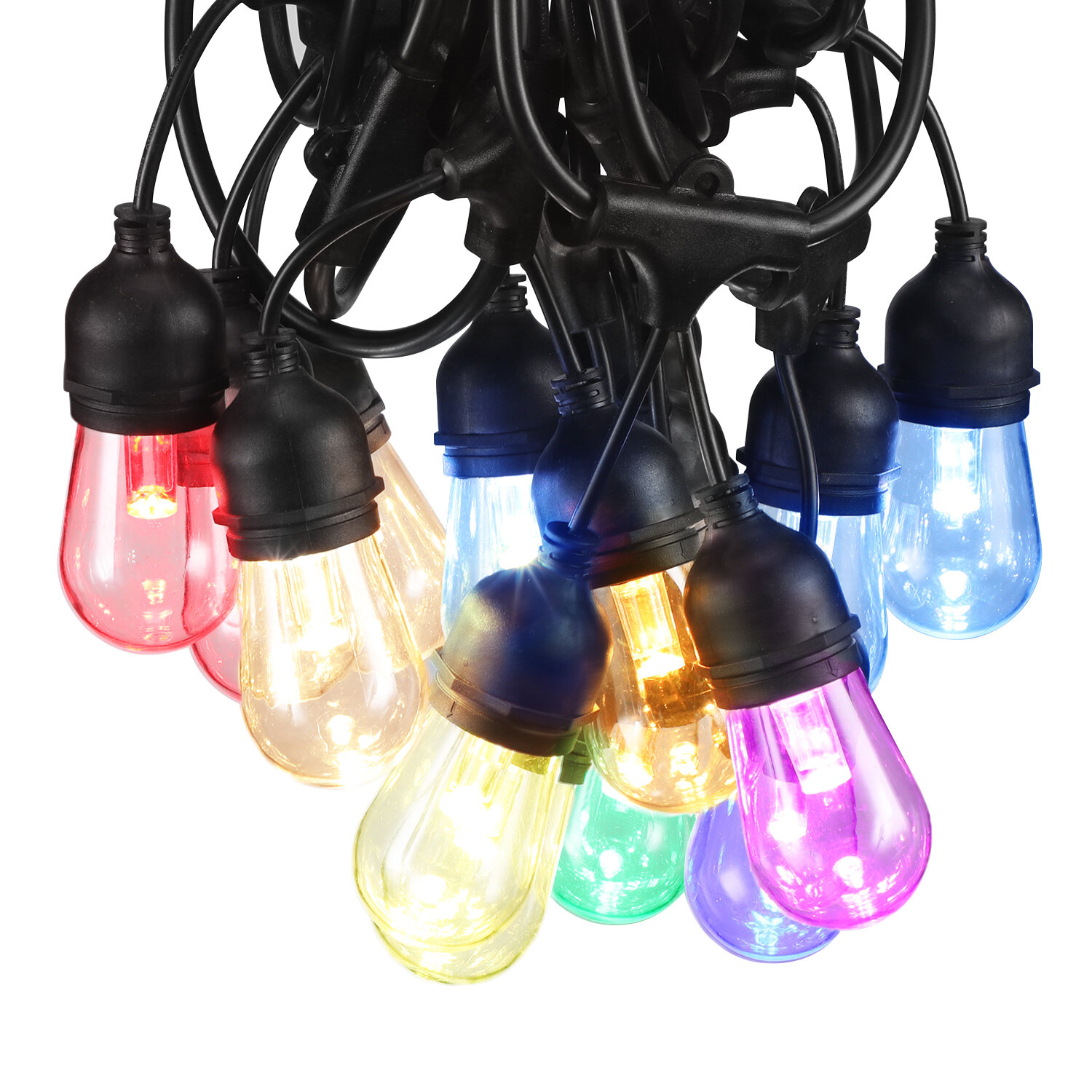 Arlmont & Co. Festus 50' Outdoor 15 - Bulb Standard String Light ...