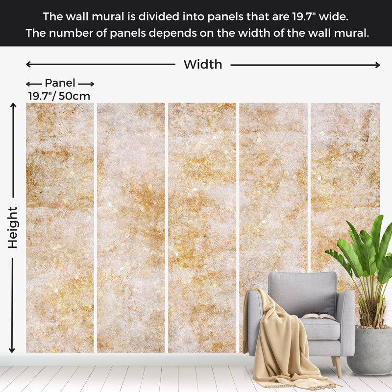 Abstract Wallpaper Wall Mural - Orange Structure, 68" L x 98" W