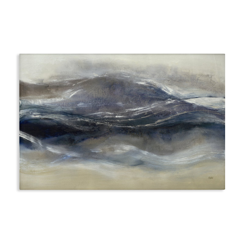 Art mural sur toile Wave Mirage in Neutrals, design par K. Nari, H 16 po x l 24 po