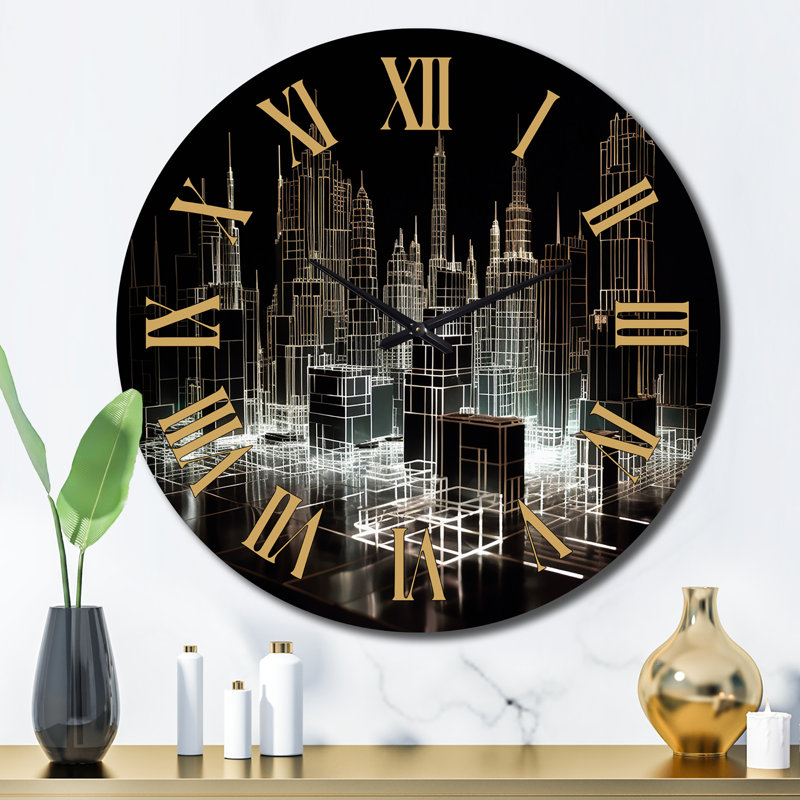 Horloge murale 3D Cityscape New York, Grand