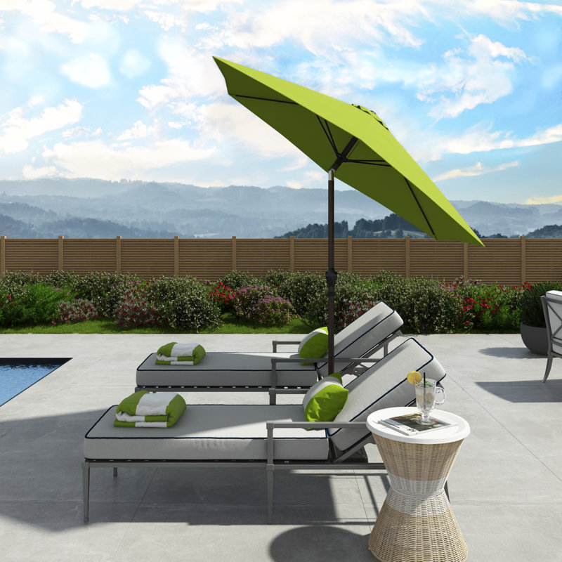Armiead 86.3'' Tilt Market Umbrella, Lime Green - Polyester