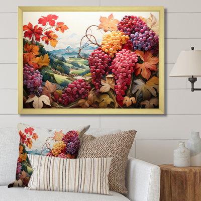 «Atworth Pink Coral Grapes Vineyard Pointillism», reproduction