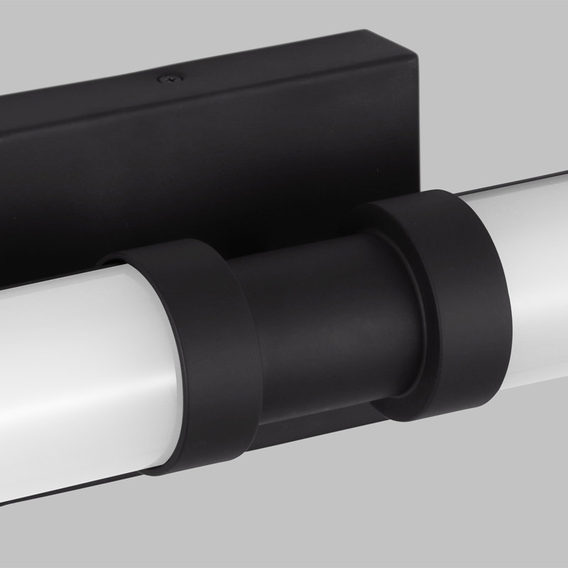 Midnight Black Frosted LED Vanity Light with Steel Fixture