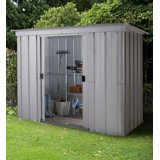 Pent 8 ft. W x 4 ft. D Metal Garden Shed