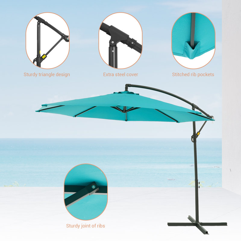 120'' Cantilever Umbrella, Lake Blue