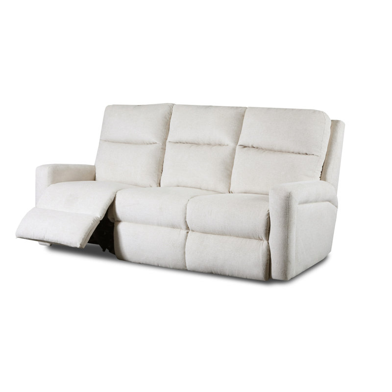 Metro 83'' Reclining Sofa, Manual, Cream Polyester