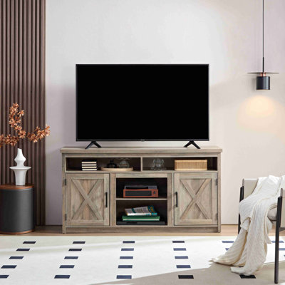 Meuble télé avec porte de grange Farmhouse