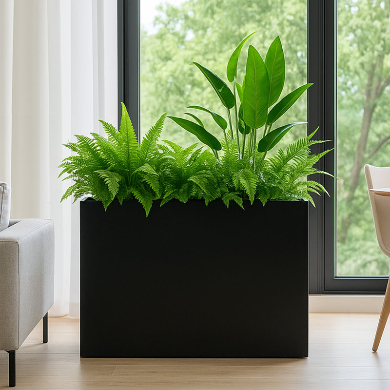  40”Lx12”Wx30”H Metal Planter Tall Rectangular Planter Durable All-Weather