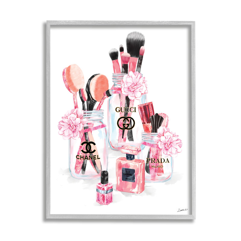 Accessoires de mode glamour en pots, H 20 po x l 16 po, Estampe numérique Farmhouse
