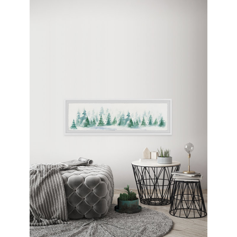The Forest Of Fir - Single Picture Frame Panoramic Painting, 38cm H x 114cm W x 3.81cm D