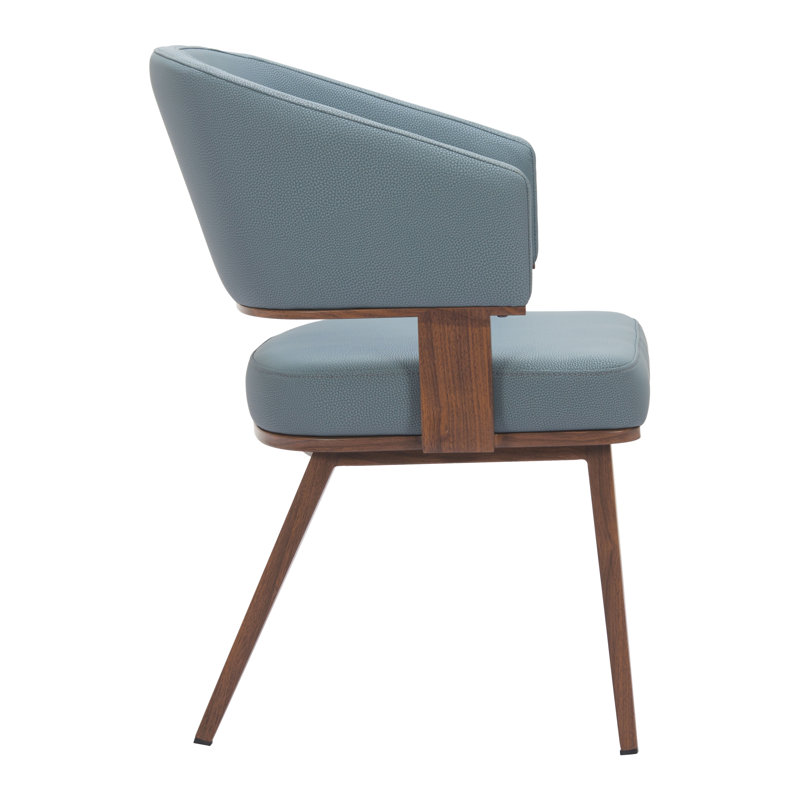 Chaise de salle à manger Poise gris azur et noyer
