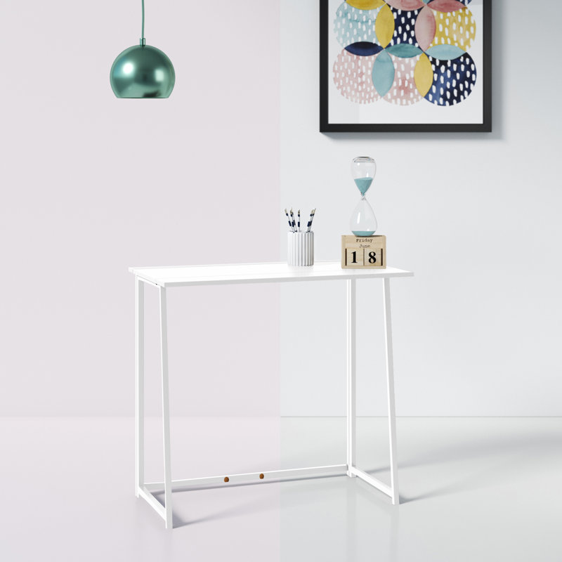 Tyonna Metal Base Writing Desk, White
