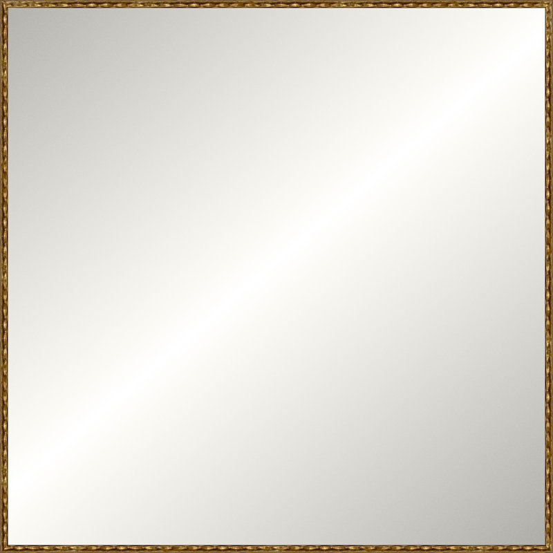Antique Gold Wave Signature Mirror, Large Square