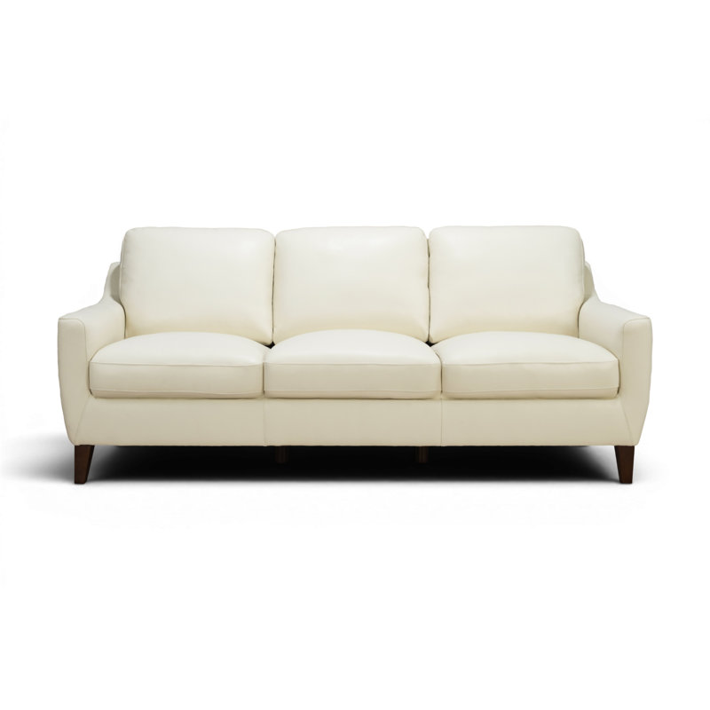 Auraluxe Genuine Leather Square Arm Sofa
