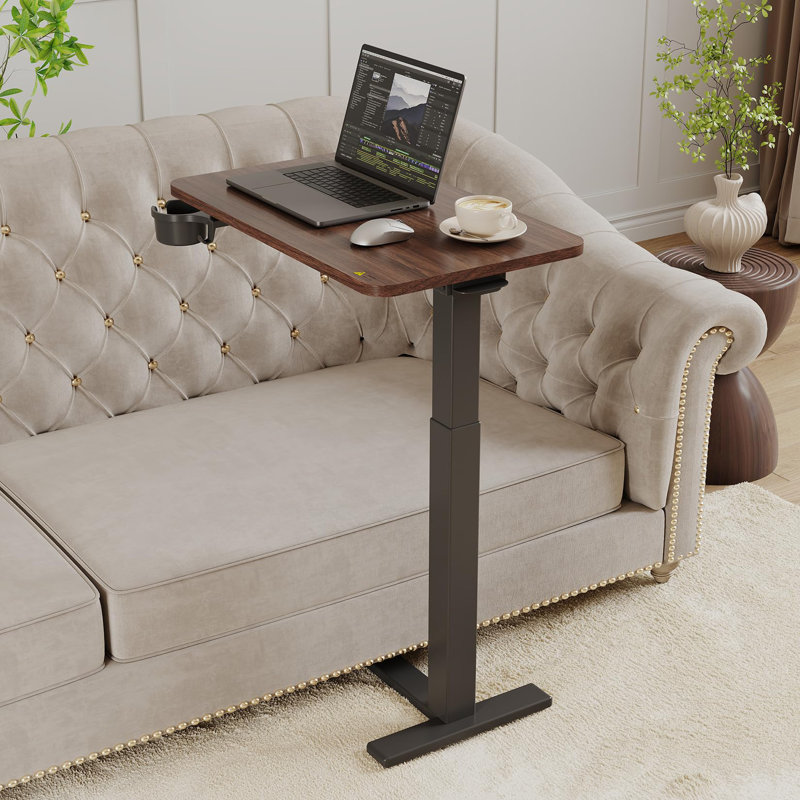 Metal Base Computer Desk, Brown/Black