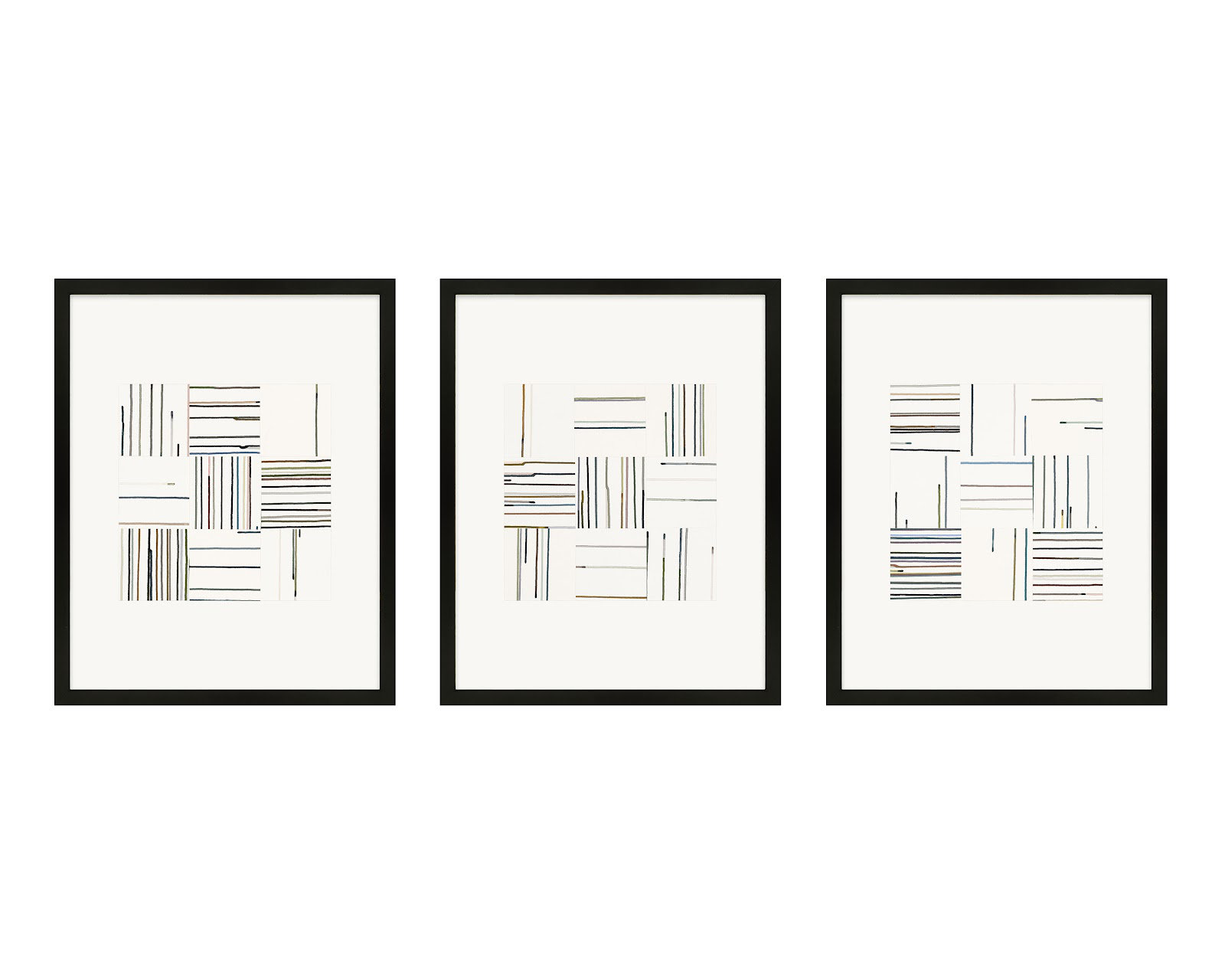Lang "Drips" 3-Piece Painting Set, Black Framed, 38" H x 30" W x 1.25" D