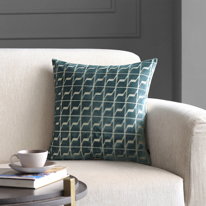 Palette Woven Square Pillow Cover, Pastel Blue