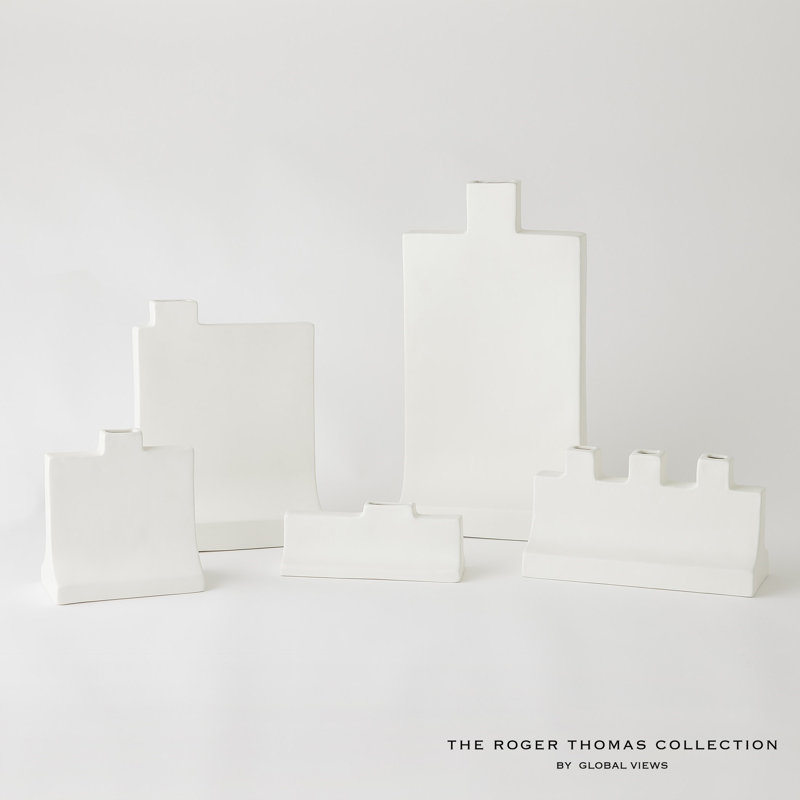 Icon Wide Vase-Matte White-Sm