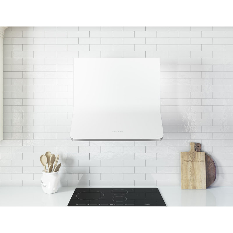 Zephyr Horizon 90 cm. Wall Mount Range Hood with LED Lights, Matte White