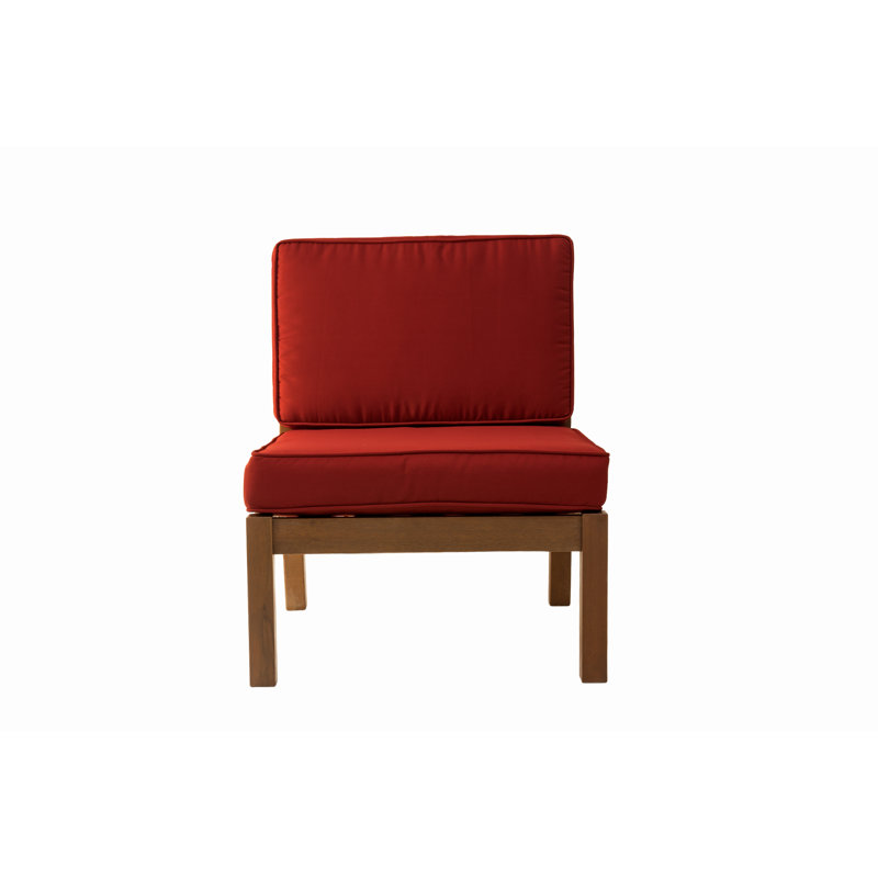 Chaise de patio avec coussin Rossi, Rouge