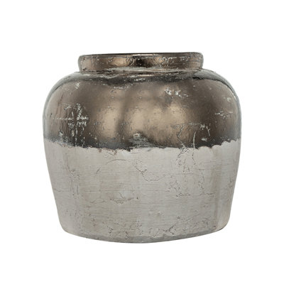 Round Sienna Brown Ceramic Accent Vase