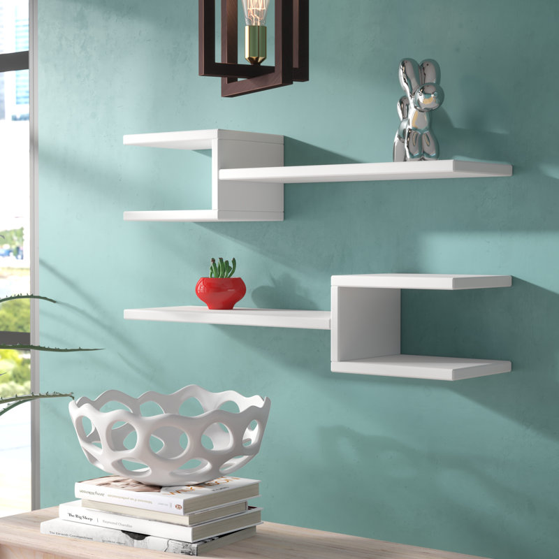 Tablette flottante 6 pièces Girton, Blanc