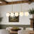 5-Light Mid-Century Opal Glass Bubble Linear Pendant