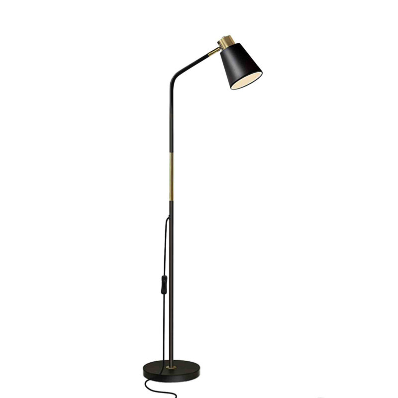 Brealeigh 146cm Arched Floor Lamp, Black
