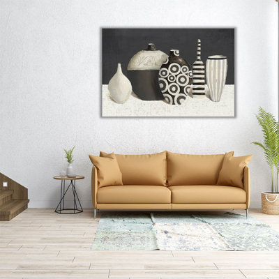 Objet d'art gris anthracite noir et blanc - reproduction d'art sur toile